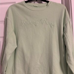 Aerie Light Green 'Spring Fling' crewneck